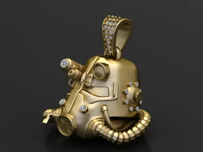 MILITARY ARMOR HALMET PENDANT 3D PRINTABLE MODEL 3D print model