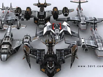 Sci-Fi Forces megapack Low-poly 3D model