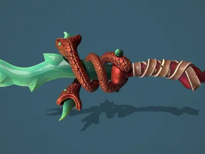 Snake dagger Low-poly 3D model