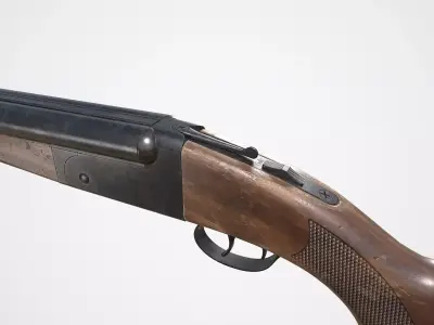 Generic double barrel shotgun  Low-poly 3D model