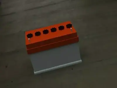 Battery orange power box Free 3D model