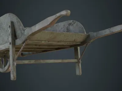 Wheelbarrow 4B Low-poly 3D model