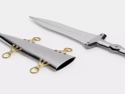 Dagger with Sheath - Roman Armor Equipment 3D model