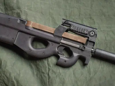 P90 Carbine SMG Low-poly 3D model