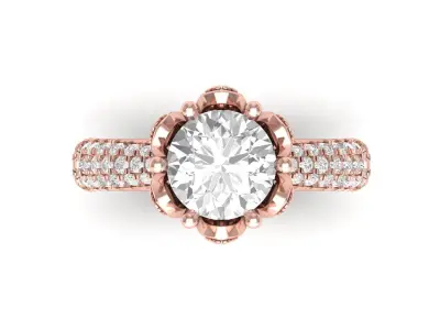Engagement-ring 3D print model 3