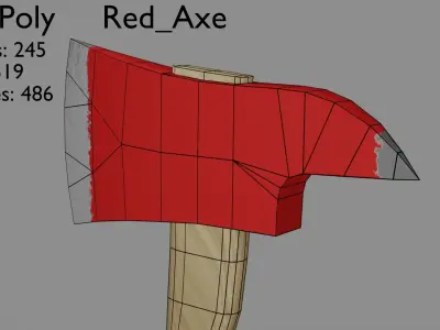 Firefighter Axe Free low-poly 3D model purchase