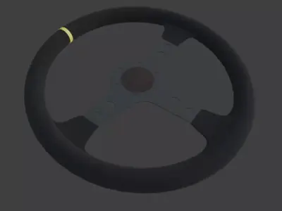 Racing steering wheel 30cm - 3cm grip 6 holes - Drift racing car Low-poly 3D model