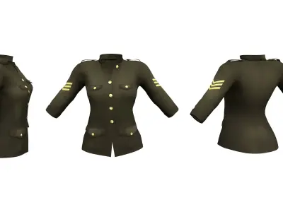 Ladies Military Jacket Low-poly 3D model
