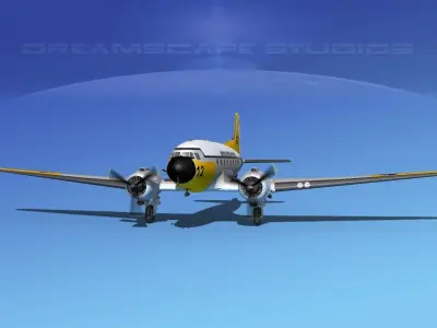 Douglas C-47 Dakota USAF V02 3D model