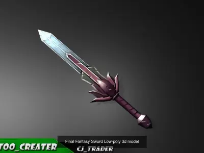 Fantasy Sword Collection Pack Low-Poly 3D Model