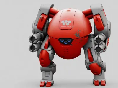 MILITARY BOT M-200  RIGGED 3D model