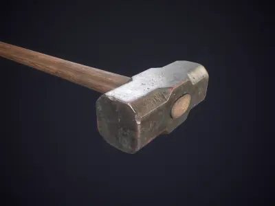 Heavy Sledgehammer Low-poly 3D model