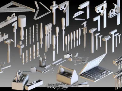 118 Carpentry Tools- Kitbash- High detail 3d models 3D model