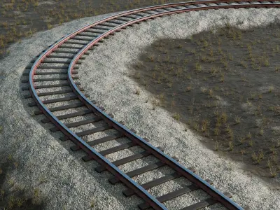 Customizable Railroad Tracks 3D model