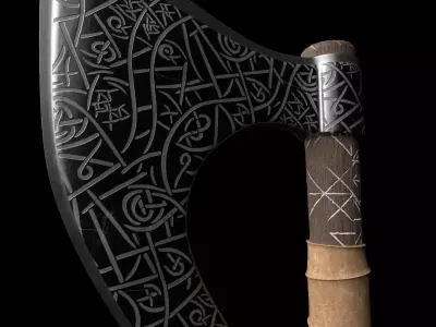 Viking Rune Axe 3D model
