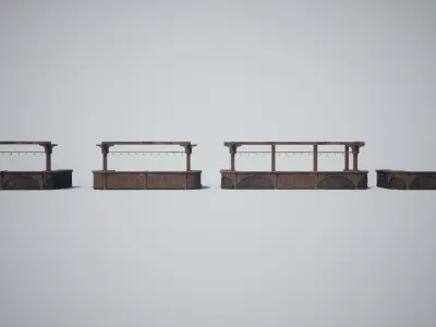 Wood Bar Tavern Low-poly 3D model