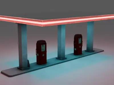 Basic Gas Station 3D model