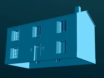 Long  Village House in scales HO TT N O OO S 1 64 1 48 3D print model