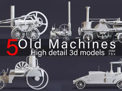 5 Old Machines- High detail 3d models 3D model