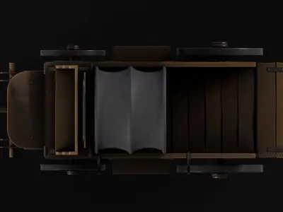 Horse-wagon old truck Low-poly 3D model