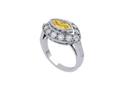 Marquise Art Deco Ring 3D print model get