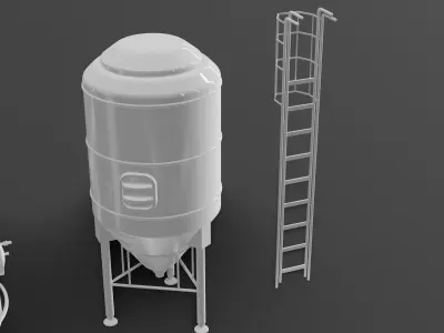 Wine oil industrial tank - High quality 3D model