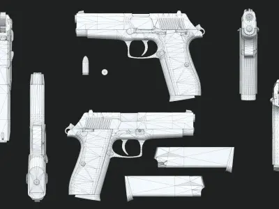 G2 Combat Pistol Free low-poly 3D model