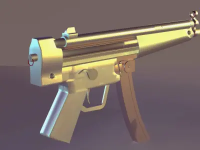GUN HKSP5 - Model and Textures - Low-poly 3D model Low-poly 3D model