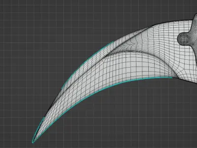 Karambit Fade Combat Knife 3D model