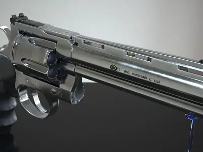 Colt Anaconda Revolver Low-poly Low-poly 3D model