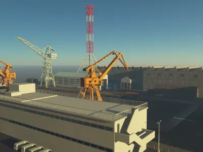 Shipyard Dry Dock 3D model