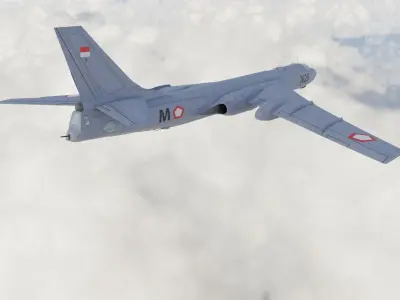 Tupolev TU-16 Indonesian Air Force AURI Low Poly 3D model Low-poly 3D model