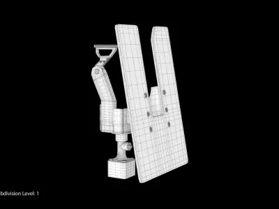 Minigun M134 Mount System Clean Low-poly 3D model