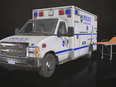 Ambulance Type 3 - V4 Low-poly 3D model