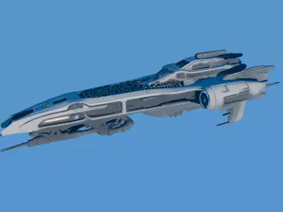 Futuristic Sci-Fi Starfighter Spaceship 3D model