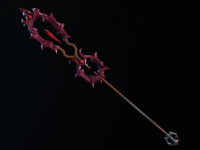 Vampiric Staff Low-poly 3D model