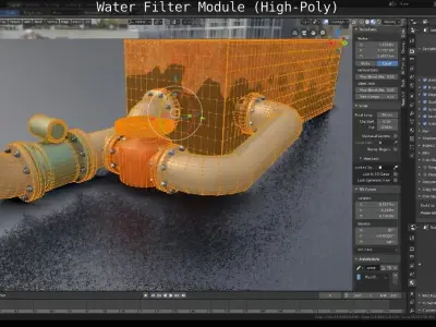 Water Filter Module High-Poly Version 3D model