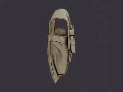 Tan Pistol Mag Pouch MOLLE Low-poly 3D model