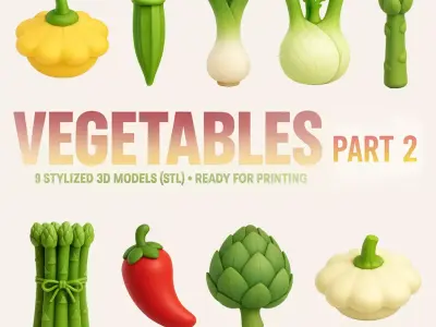 VEGETABLE FRIENDS PACK PART 2 3D print model