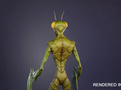 Insect creature Low-poly 3D model