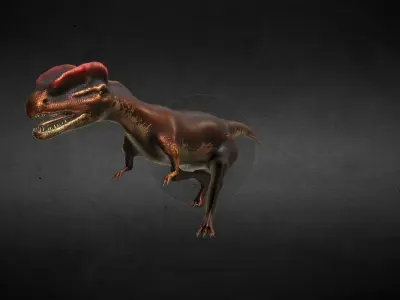 Dilophosaurus Jurassic Dinosaur Low-poly 3D model