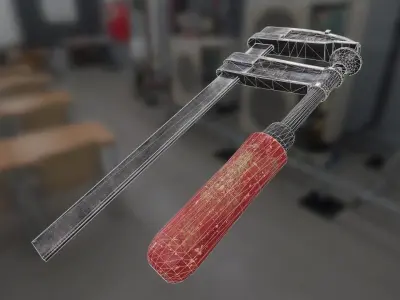 Clamp wrench Low-poly 3D model