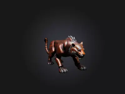 Iron Tiger Low-poly 3D model