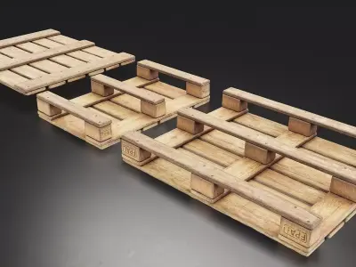 Wooden Euro Pallet 3D Model Low-poly 3D model