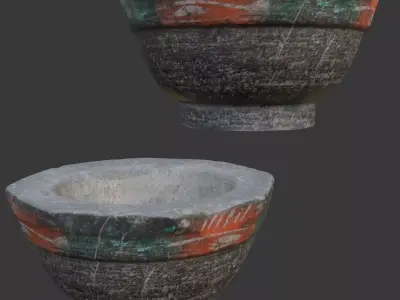 Ancient Stone Bowl Free 3D model