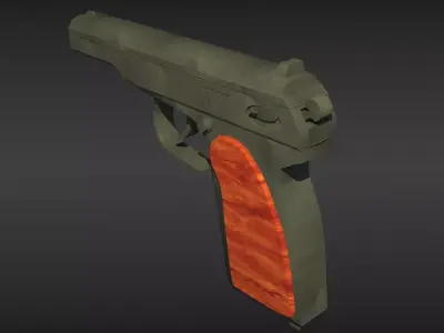 Pistol gun Low-poly 3D model buy