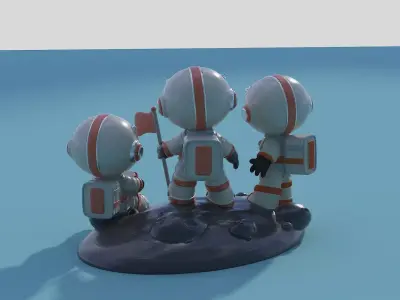 Pop Mart-Astronaut Sculpture Ornament 02 3D model