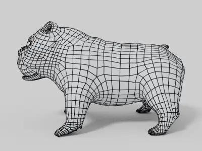 3D Pitbull Model bulldog Low-poly 3D model