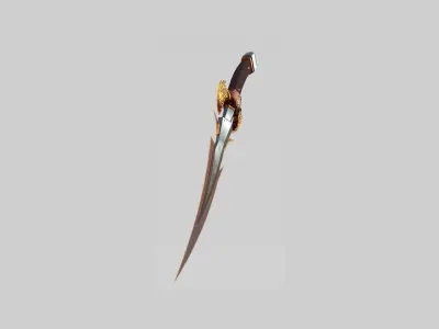 Medieval Dagger 07 Red Elemental - Fantasy Character Weapon Low-poly 3D model