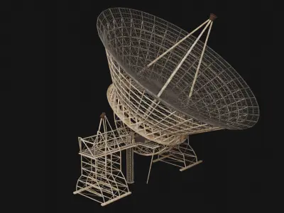 POST APO SATELLITE ANTENNA DISH IMPROVISED DESTROYED COLLECTION Low-poly 3D model